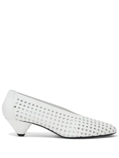 Shop Proenza Schouler Perforated Cone Pumps - 40mm Shoes In White