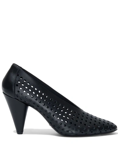 Shop Proenza Schouler Perforated Cone Pumps - 85mm Shoes In Black