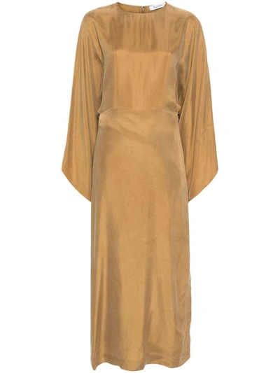 Rodebjer Dreana Twill Maxi Dress In Brown