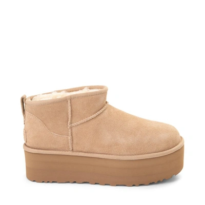 Shop Ugg W Classic Ultra Mini Platform Shoes In Nude & Neutrals