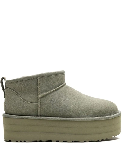 Shop Ugg W Classic Ultra Mini Platform Shoes In Green