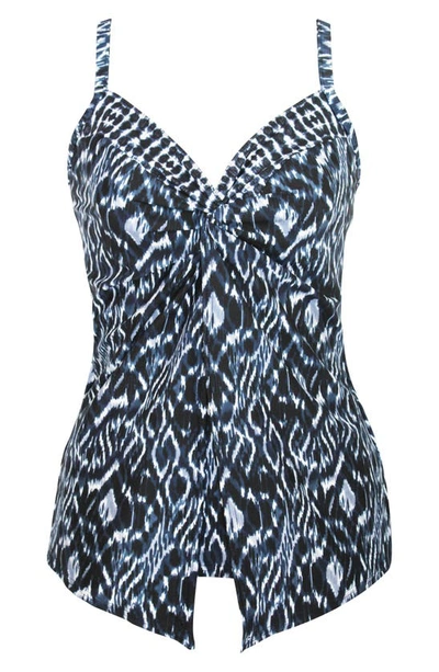 Shop Miraclesuit ® Palatium Love Knot Underwire Tankini Top In Blue Multi