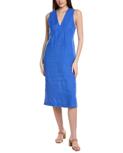 Shop Michael Stars Hilary Sleeveless Linen Shift Dress In Blue