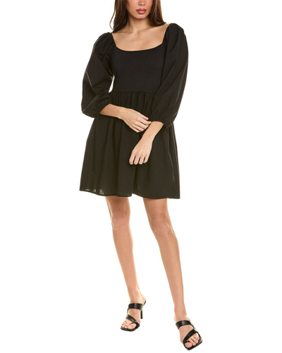 Shop Nation Ltd Heddie Combo Babydoll Dress In Black