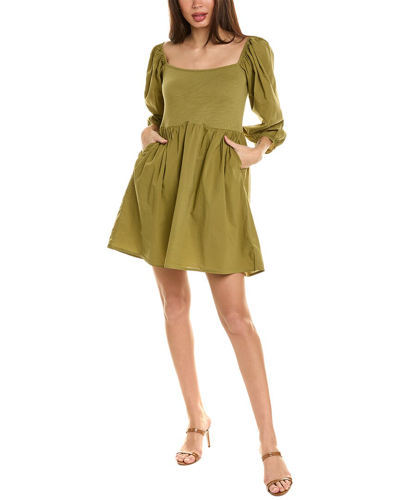 Shop Nation Ltd Heddie Combo Babydoll Dress In Green