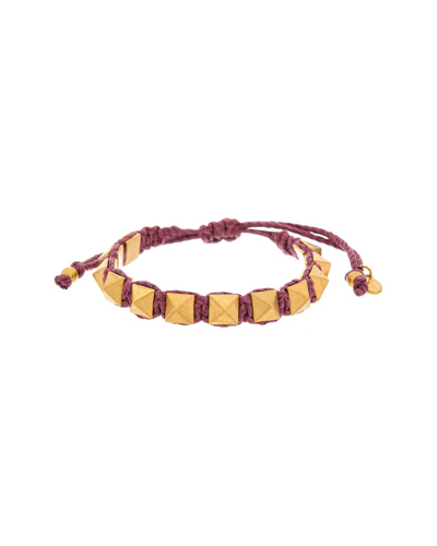 Shop Valentino Rockstud Adjustable Bracelet In Gold