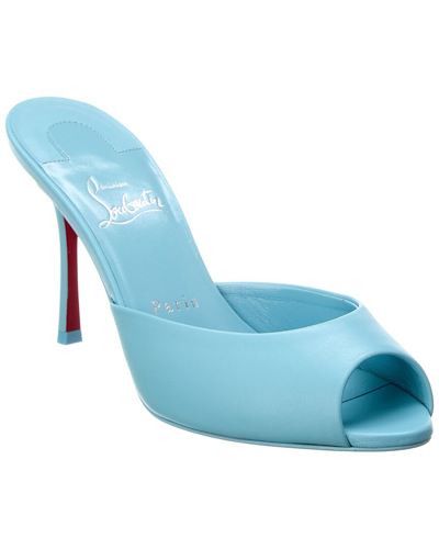 Shop Christian Louboutin Me Dolly 85 Leather Sandal In Blue