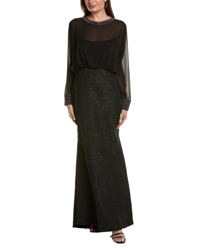 Shop Tadashi Shoji Blouson Gown In Black