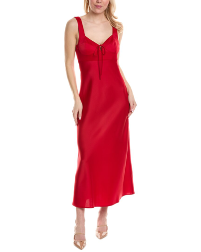Shop Wayf Tie-front Maxi Dress In Red