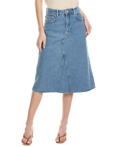 Shop Ganni Midi Skirt In Blue