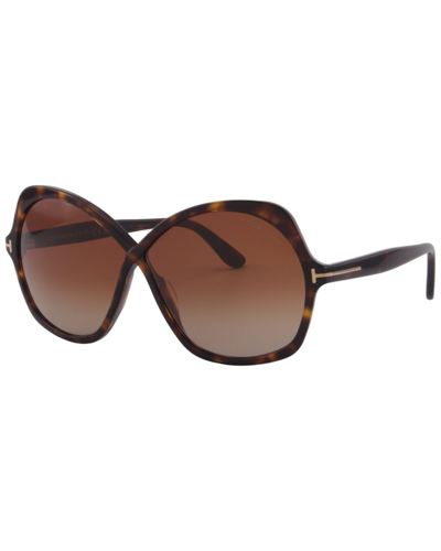 Shop Tom Ford Women's Rosemin 64mm Sunglasses In Brown