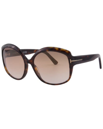 Shop Tom Ford Women's Chiara 60mm Sunglasses In Brown