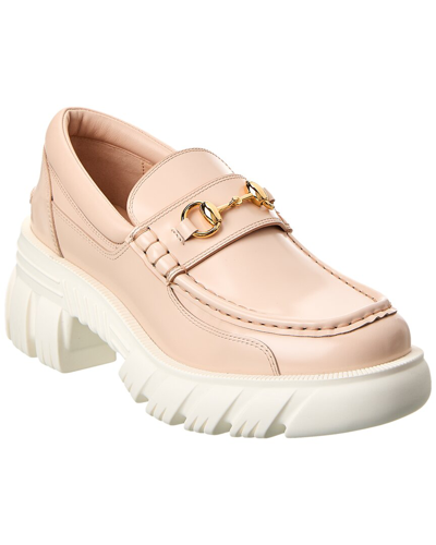 Shop Gucci Horsebit Leather Loafer In Pink