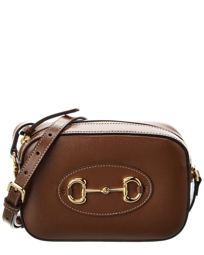 Shop Gucci Horsebit 1955 Small Leather Shoulder Bag In Brown