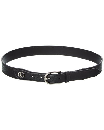 Shop Gucci Leather Belt In Black