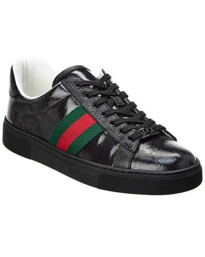 Shop Gucci Ace Gg Crystal Canvas Sneaker In Black