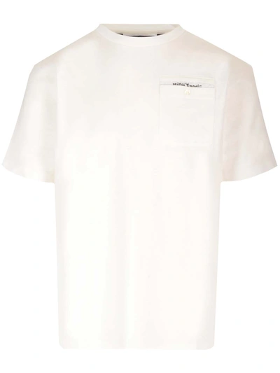 Shop Palm Angels White T-shirt With Pocket In 0103