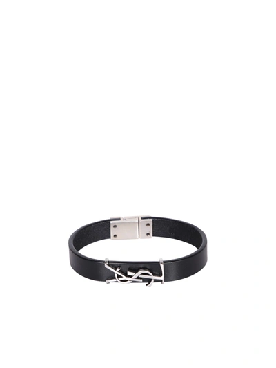 Shop Saint Laurent Cassandre Black Bracelet