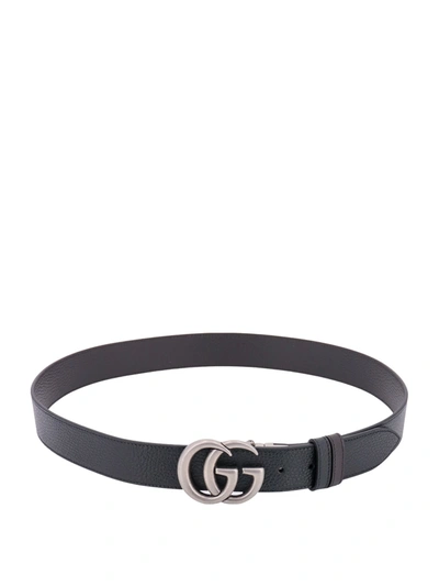 Shop Gucci Gg Marmont Belt In Black