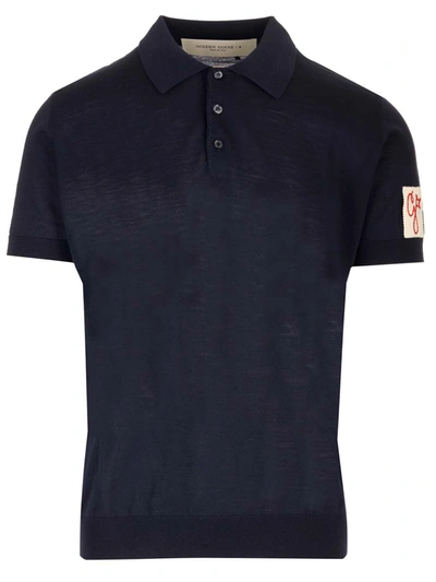Shop Golden Goose Short-sleeved Polo Shirt In Blue