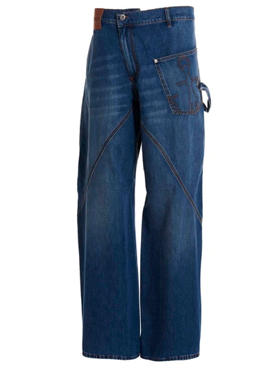 Shop Jw Anderson J.w. Anderson Jeans Twisted Workwear In Blue