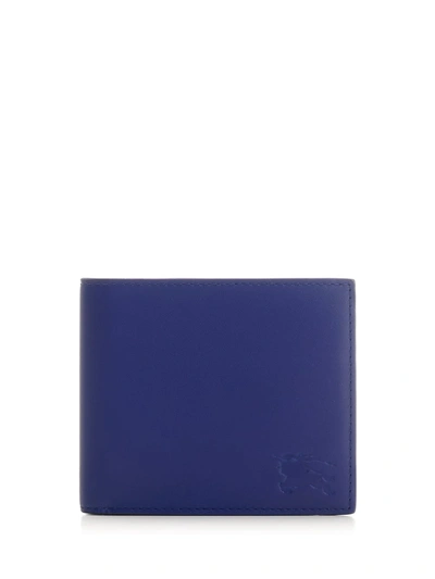 Shop Burberry Bi-fold Wallet In Blue