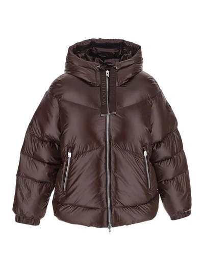 Shop Woolrich Aliquippa Short Puffer Jacket In Brown
