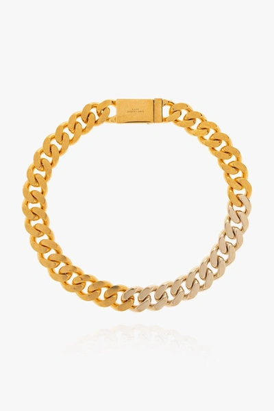 Shop Saint Laurent Chain-linked Contrasted Necklace In Default Title