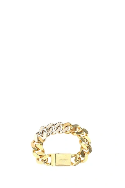 Shop Saint Laurent Logo Engraved Chain Bracelet In Default Title