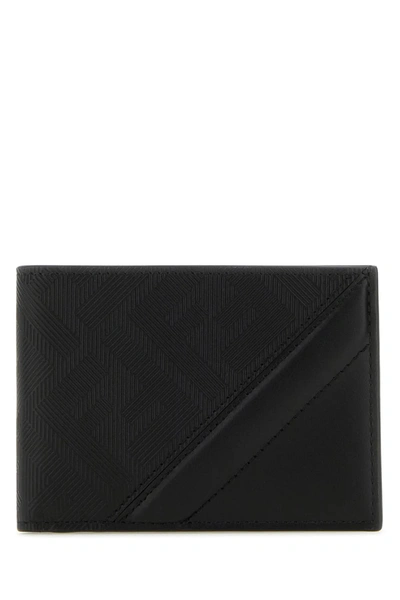 Shop Fendi Black Leather Wallet In Default Title
