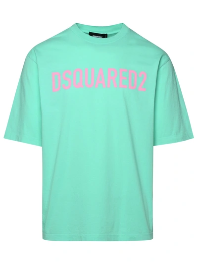 Shop Dsquared2 Mint Cotton T-shirt In Green