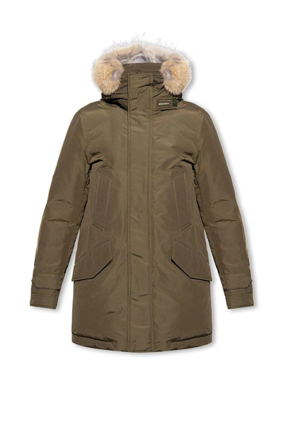 Shop Woolrich Architect Stretched Parka In Green