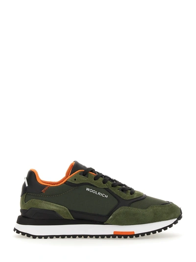Shop Woolrich Leather Sneaker In Militare
