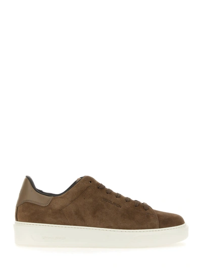 Shop Woolrich Suede Sneaker In Taupe