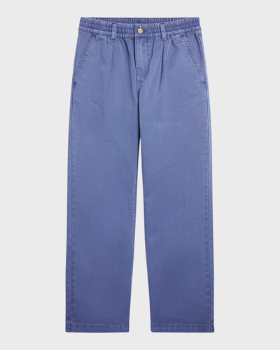 Shop Ralph Lauren Boy's Cotton Twill Easy Straight-leg Pants In Light Navy