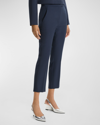 Shop Theory Oxford Wool Cropped Slim-leg Trousers In Nctrn Way
