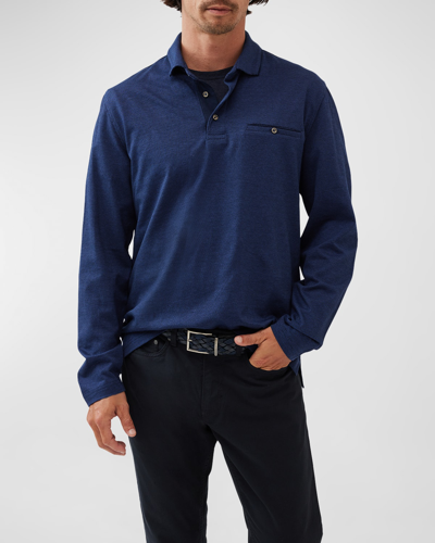 Shop Rodd & Gunn Men's Clinton Textured Knit Turkish Polo Shirt In Bluebell