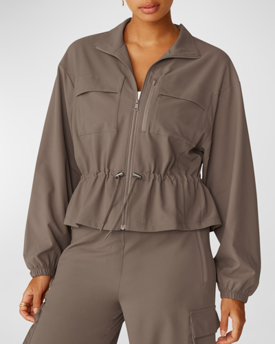 Shop Beyond Yoga City Chic Jacket In Dune