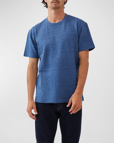 Shop Rodd & Gunn Men's Leith Valley Textured Cotton T-shirt In Ocean