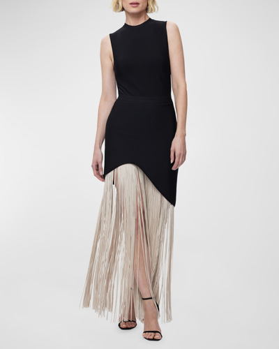 Shop Herve Leger The Aurora Gown In Black Chalk Combo