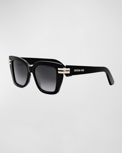 Shop Dior C S1i Sunglasses In Shiny Black Grad