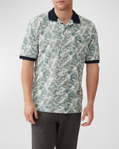 Shop Rodd & Gunn Men's Arundeale Cotton Leaf-print Polo Shirt In Fern