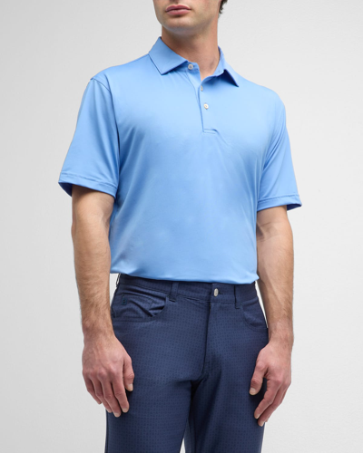 Shop Peter Millar Men's Solid Performance Jersey Polo Shirt In Bonnet