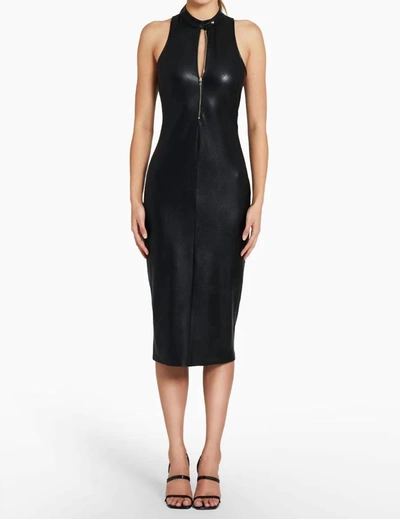 Shop Amanda Uprichard Declan Faux Leather Dress In Black