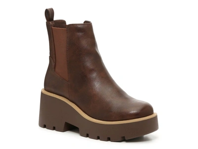 Shop Dirty Laundry Women's Rabbit Smooth Platform Chelsea Boot In Brown