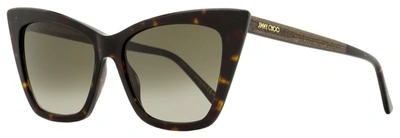Jimmy Choo Women's Cat Eye Sunglasses Lucine 086ha Havana 55mm In Multi