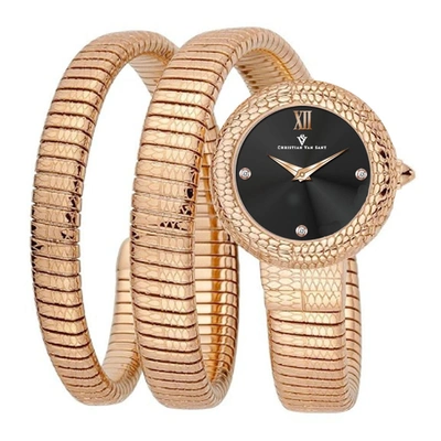 Christian Van Sant Women's Naga Black Dial Watch In Gold