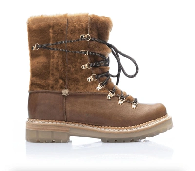 Shop Montelliana Giada Shearling Lined Boots In Brown