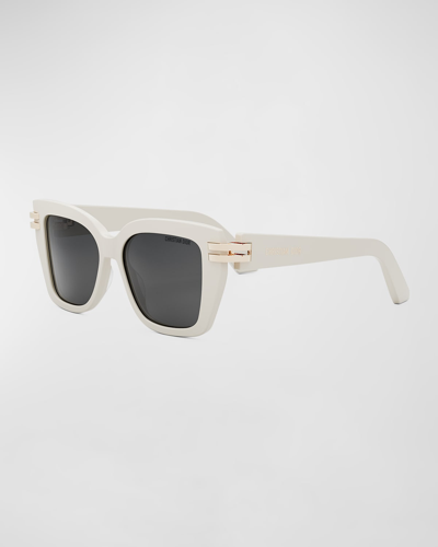 Shop Dior C S1i Sunglasses In Ivory Smoke