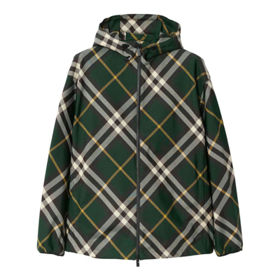 Shop Burberry Outerwears In Green/neutrals